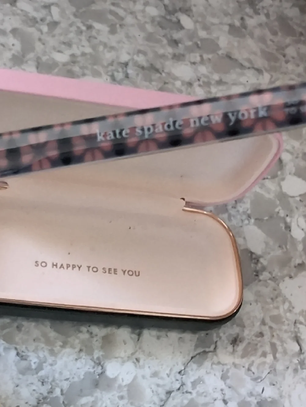 kate spade Tortoiseshell Frame Readers with Pink Floral Temples - Picture 2 of 3